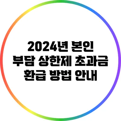 2024년 본인 부담 상한제 초과금 환급 방법 안내