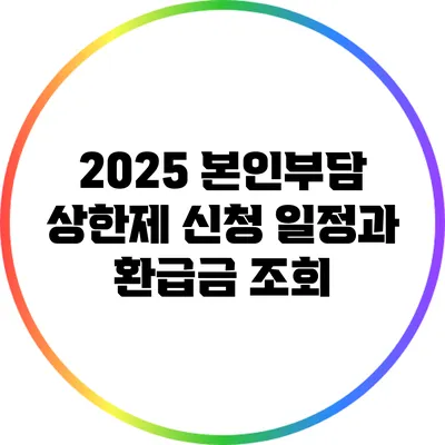 2025 본인부담 상한제 신청 일정과 환급금 조회