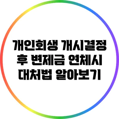 개인회생 개시결정 후 변제금 연체시 대처법 알아보기