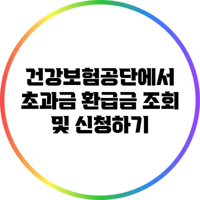 건강보험공단에서 초과금 환급금 조회 및 신청하기