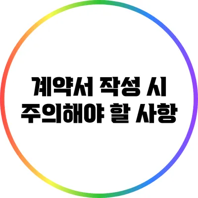 계약서 작성 시 주의해야 할 사항