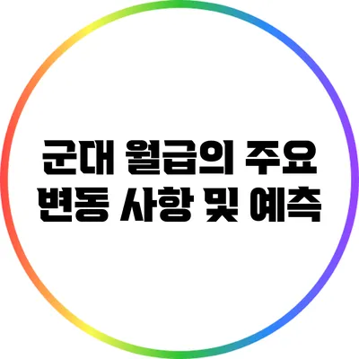 군대 월급의 주요 변동 사항 및 예측