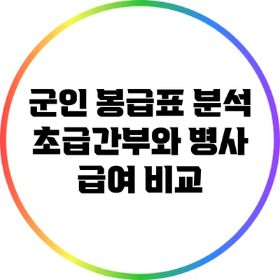 군인 봉급표 분석: 초급간부와 병사 급여 비교