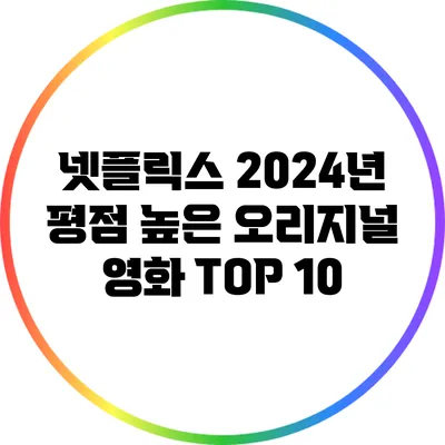 넷플릭스 2024년 평점 높은 오리지널 영화 TOP 10
