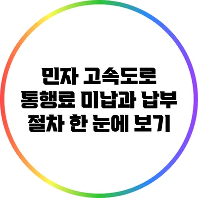 민자 고속도로 통행료 미납과 납부 절차 한 눈에 보기