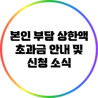 본인 부담 상한액 초과금 안내 및 신청 소식