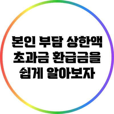 본인 부담 상한액 초과금 환급금을 쉽게 알아보자