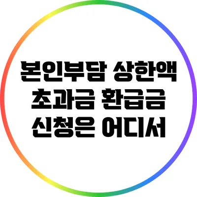 본인부담 상한액 초과금 환급금 신청은 어디서?