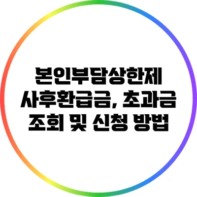 본인부담상한제 사후환급금, 초과금 조회 및 신청 방법