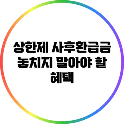 상한제 사후환급금: 놓치지 말아야 할 혜택