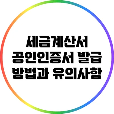 세금계산서 공인인증서 발급 방법과 유의사항