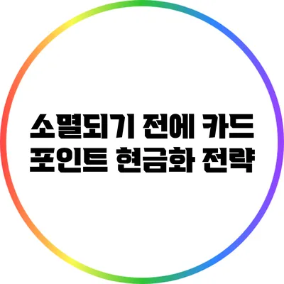 소멸되기 전에 카드 포인트 현금화 전략