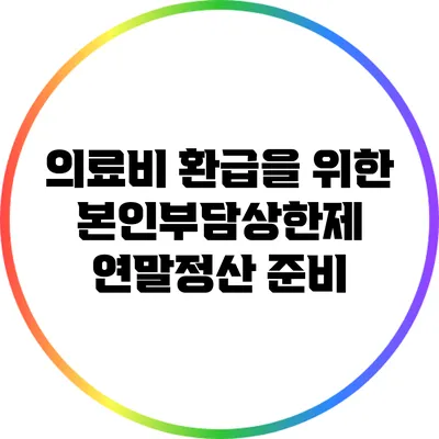 의료비 환급을 위한 본인부담상한제 연말정산 준비
