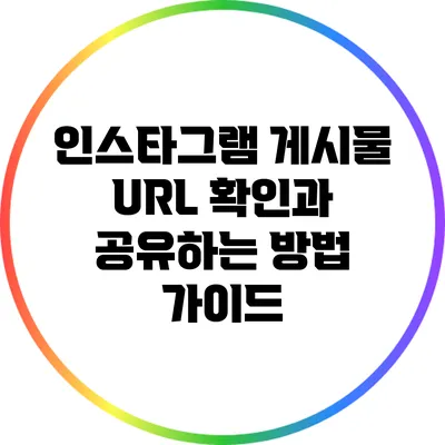 인스타그램 게시물 URL 확인과 공유하는 방법 가이드