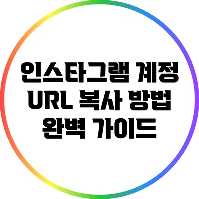 인스타그램 계정 URL 복사 방법 완벽 가이드