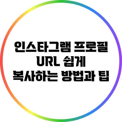 인스타그램 프로필 URL 쉽게 복사하는 방법과 팁