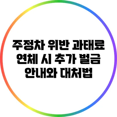 주정차 위반 과태료 연체 시 추가 벌금 안내와 대처법
