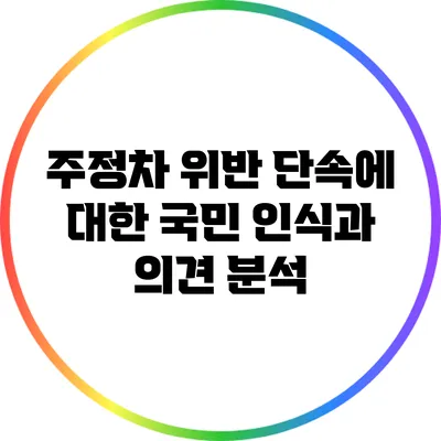 주정차 위반 단속에 대한 국민 인식과 의견 분석