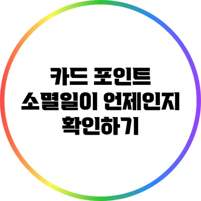 카드 포인트 소멸일이 언제인지 확인하기