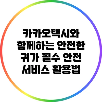 카카오택시와 함께하는 안전한 귀가: 필수 안전 서비스 활용법