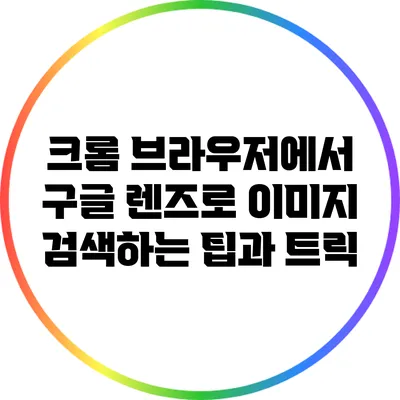 크롬 브라우저에서 구글 렌즈로 이미지 검색하는 팁과 트릭