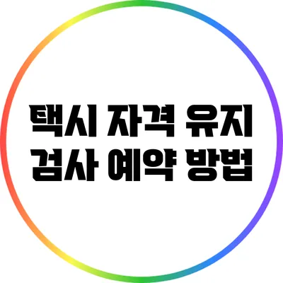 택시 자격 유지 검사 예약 방법