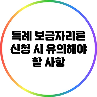 특례 보금자리론 신청 시 유의해야 할 사항