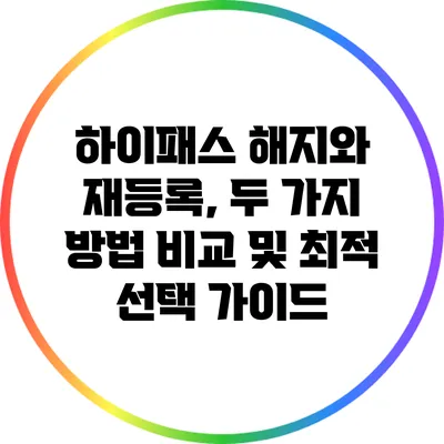 하이패스 해지와 재등록, 두 가지 방법 비교 및 최적 선택 가이드