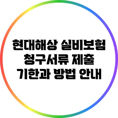 현대해상 실비보험 청구서류 제출 기한과 방법 안내