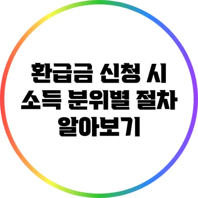 환급금 신청 시 소득 분위별 절차 알아보기