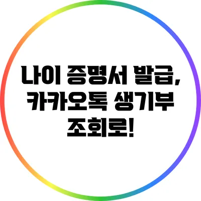 나이 증명서 발급, 카카오톡 생기부 조회로!