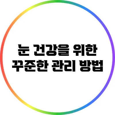 눈 건강을 위한 꾸준한 관리 방법