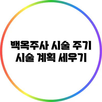 백옥주사 시술 주기: 시술 계획 세우기