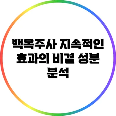 백옥주사 지속적인 효과의 비결: 성분 분석