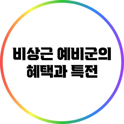 비상근 예비군의 혜택과 특전