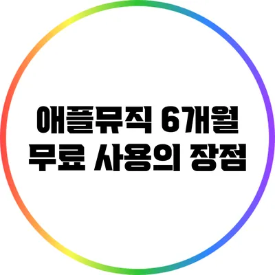 애플뮤직 6개월 무료 사용의 장점