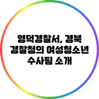 영덕경찰서, 경북 경찰청의 여성청소년 수사팀 소개