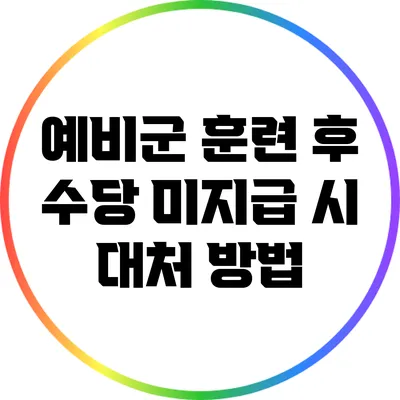 예비군 훈련 후 수당 미지급 시 대처 방법