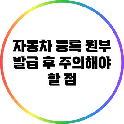 자동차 등록 원부 발급 후 주의해야 할 점