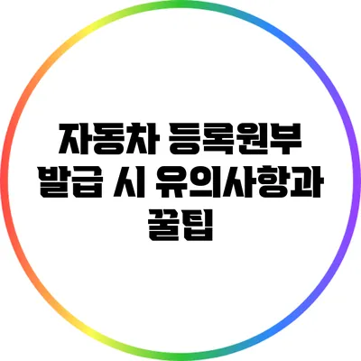 자동차 등록원부 발급 시 유의사항과 꿀팁