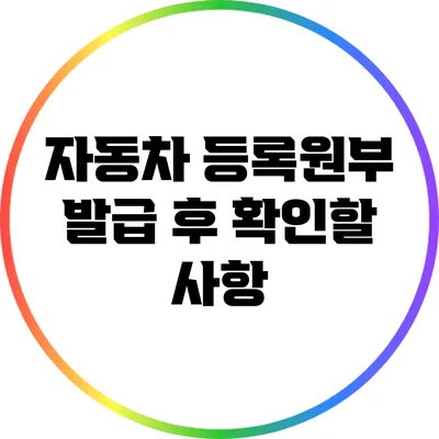 자동차 등록원부 발급 후 확인할 사항