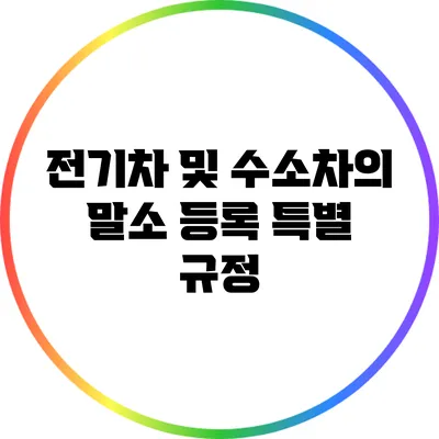전기차 및 수소차의 말소 등록 특별 규정