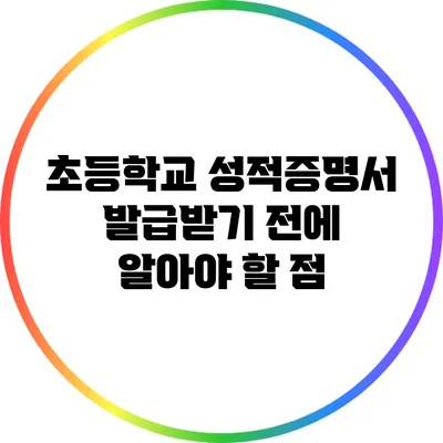 초등학교 성적증명서 발급받기 전에 알아야 할 점