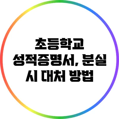 초등학교 성적증명서, 분실 시 대처 방법