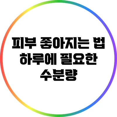 피부 좋아지는 법: 하루에 필요한 수분량