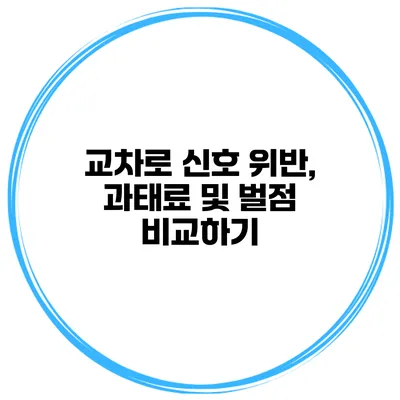 교차로 신호 위반, 과태료 및 벌점 비교하기