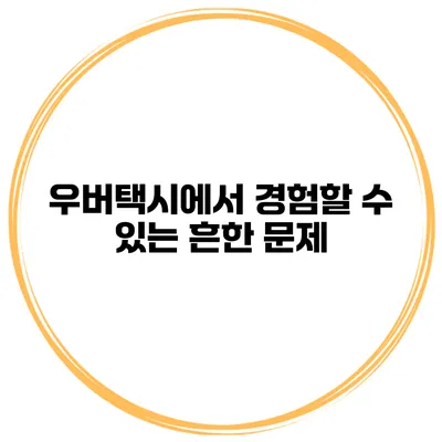 우버택시에서 경험할 수 있는 흔한 문제