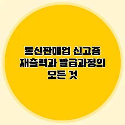 통신판매업 신고증 재출력과 발급과정의 모든 것