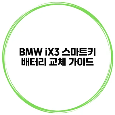 BMW iX3 스마트키 배터리 교체 가이드