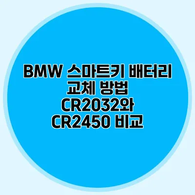 BMW 스마트키 배터리 교체 방법 CR2032와 CR2450 비교